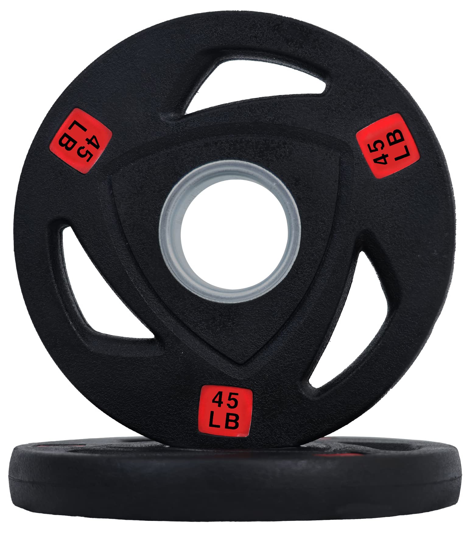 Photo 1 of Signature Fitness Olympic 2-Inch Cast Iron Plate Weight Plate for Strength Training and Weightlifting, Style #6, 45LB Pair