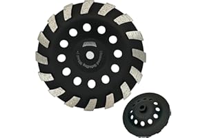 ORIXTREME 7 Inch Segment Diamond Cup Wheel for Grinding and Cleaning Surface Stone Concrete Granite Marble Masonry Brick with 5/8-11 Threaded Angle Grinder Wheels Cup