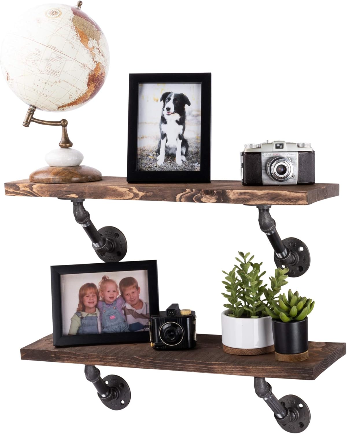 Amazon Com Pipe Decor Industrial Pipe Wooden Shelves Restore