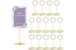 20 Pcs Gold Table Number Holders 3.35 Inch Short Wedding Place Card Stands for Reception, Party, Graduation, Restaurant Cente