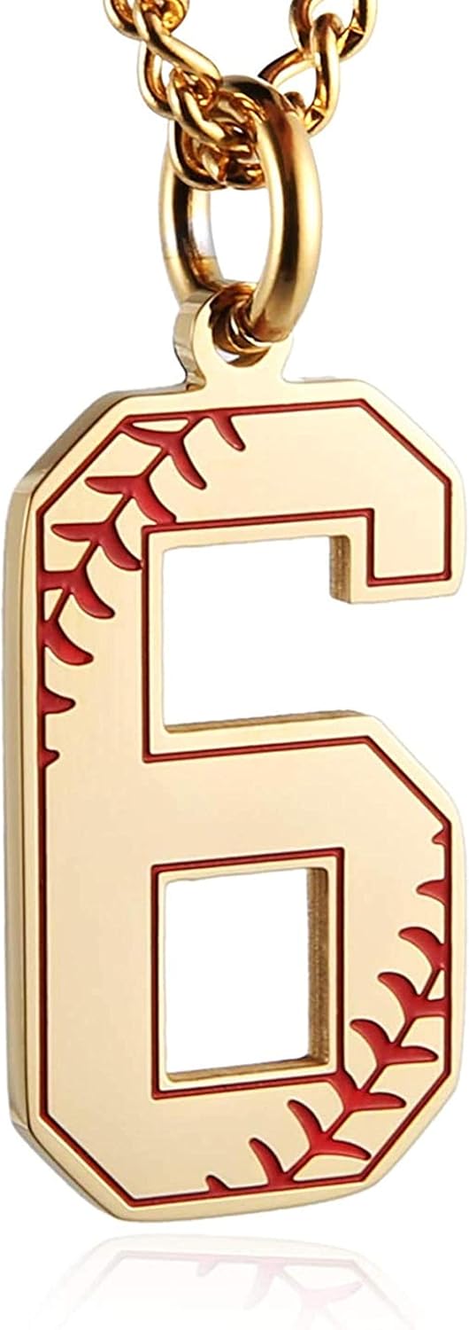 Baseball Initial Pendant Necklace Inspiration Baseball Jersey Number 09 Charms Stainless Steel