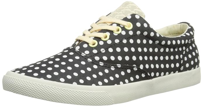 Bucketfeet Women�s Dots LaceUp Trainers Black/White, 7