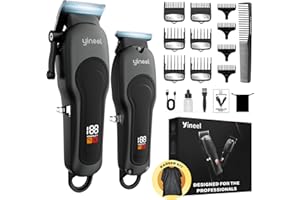 Yineel Hair Clippers for Men, Professional Cordless Clippers & Trimmer Set, Super Quiet, Clippers for Hair Cutting Kit with LED Display, Gift for Men Women Barber Kid