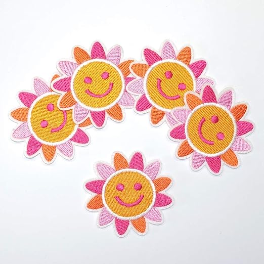 Amazon 太陽 ワッペン アイロン 刺繍 おしゃれ アップリケ 保育園 幼稚園 などの目印に使いやすい 5枚セット ワッペン アップリケ 通販