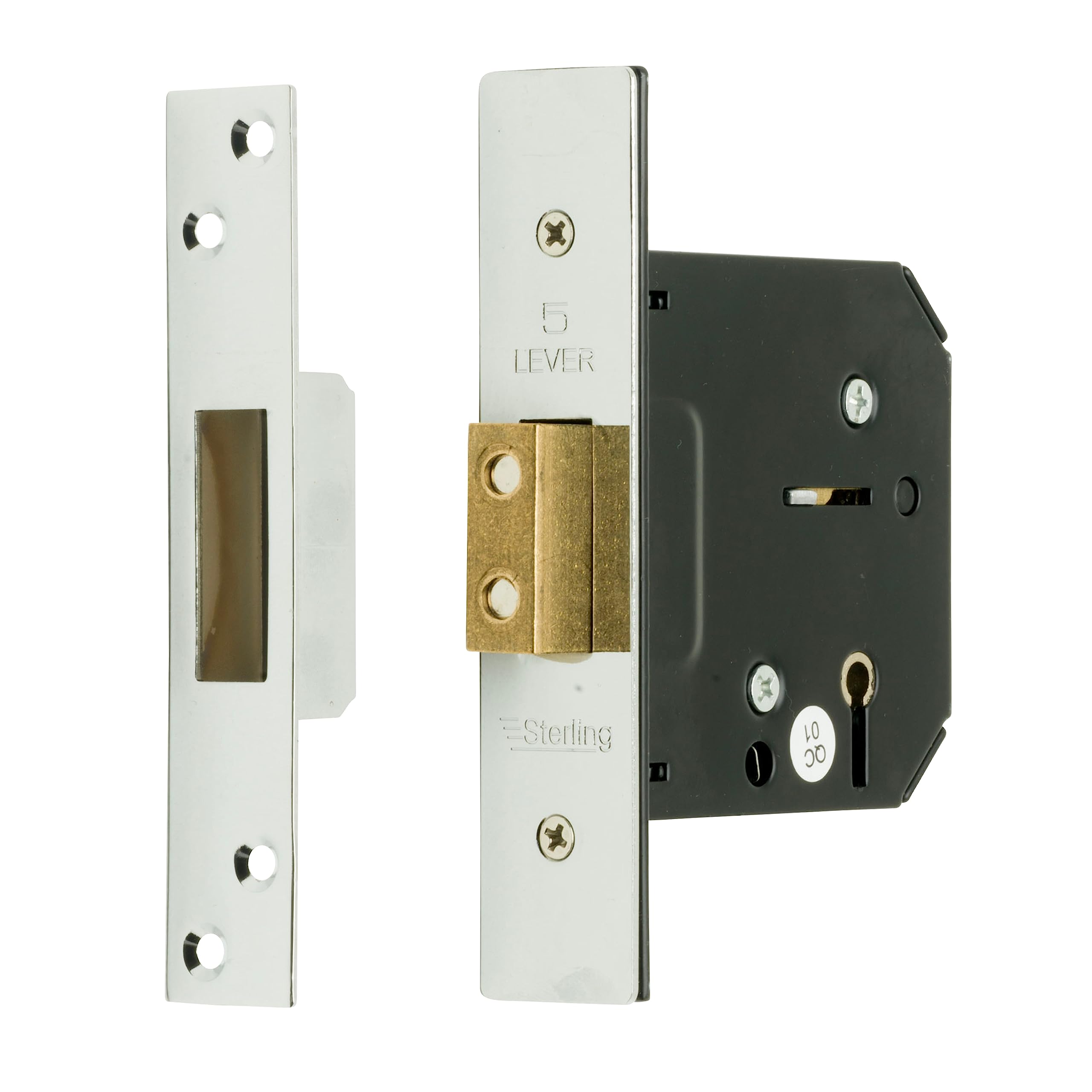 Sterling MLD530N 3-inch/76mm 5-Lever Deadlock, Chrome