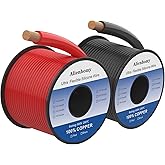 14 AWG Silicone Wire, 100% Pure Copper Conductor, 40ft Black + 40ft Red, Super Flexible 14 Gauge Electrical Wire, Rated -76℉ to +392℉ (High & Low Temperature Resistance)