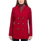 LONDON FOG Women's Plus-Size Double Breasted Peacoat with Scarf