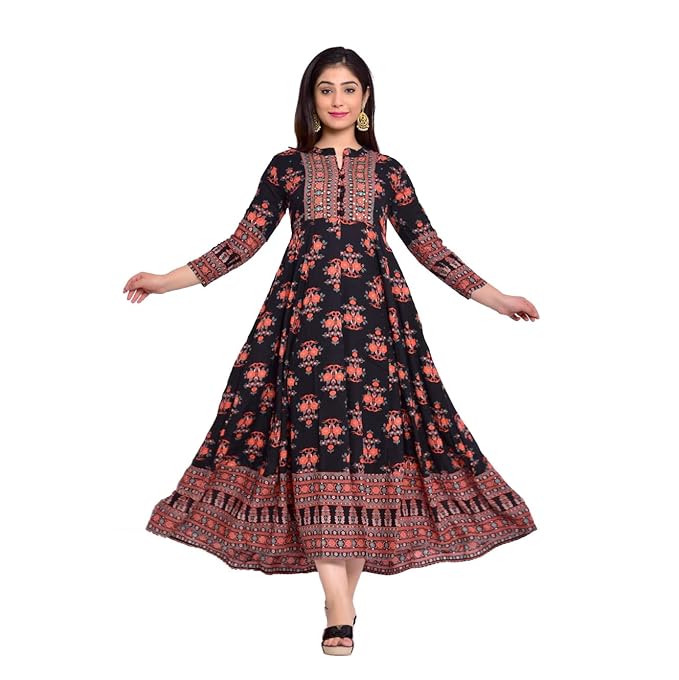 Rayon Long Printed Kurtis