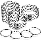 YHYZ 1.5 inch Key Rings Bulk (30pcs, Round), 38mm (1 1/2 inch) Sliver Metal Spilt Key Rings, for Kechain Chain/Dog Collar tag/DIY Craft Jewelry Making/Car Key