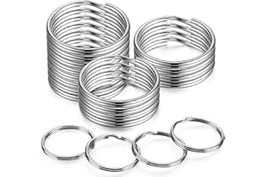 YHYZ 1.5 inch Key Rings Bulk (30pcs, Round), 38mm (1 1/2 inch) Sliver Metal Spilt Key Rings, for Kechain Chain/Dog Collar tag/DIY Craft Jewelry Making/Car Key