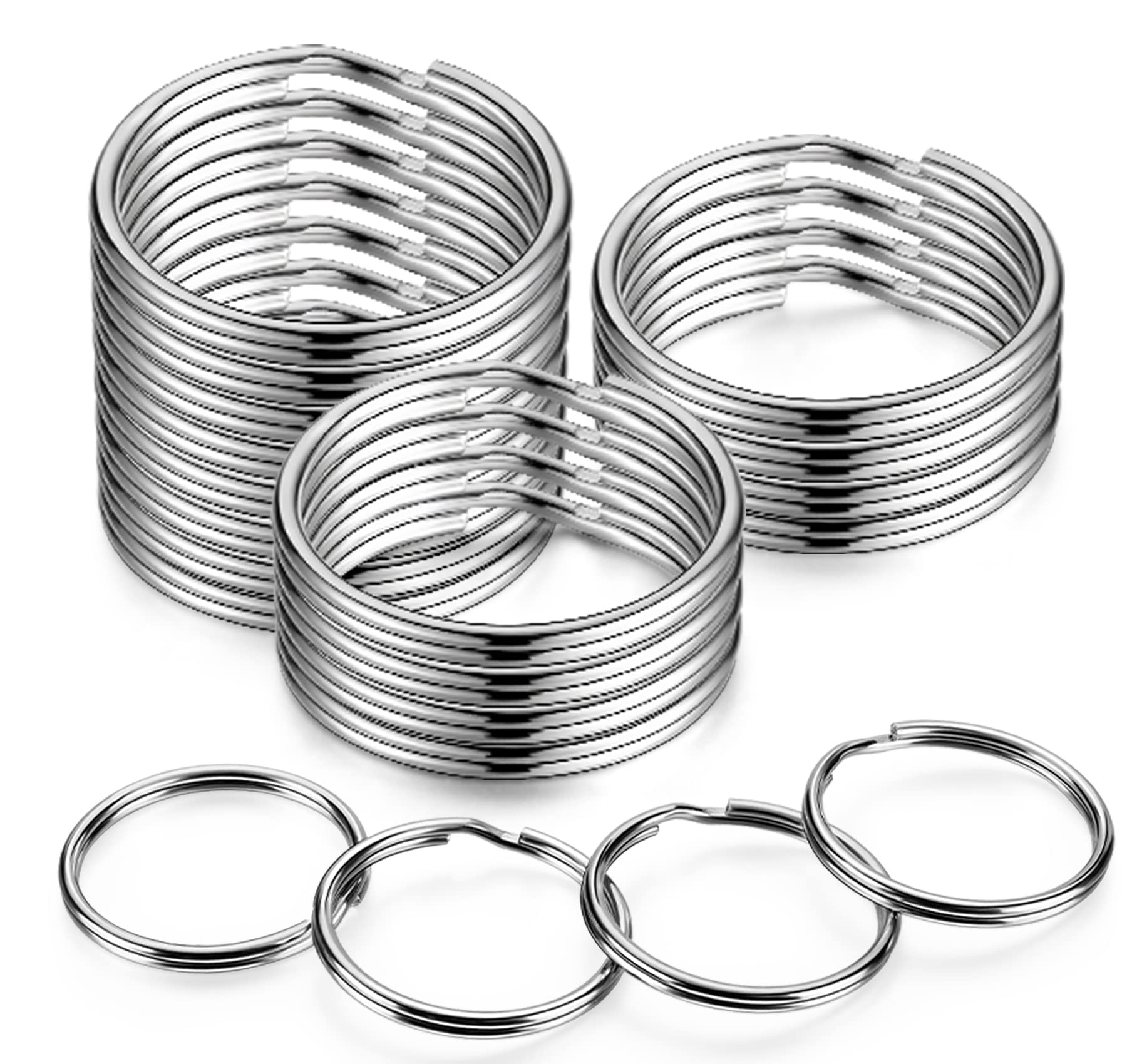 Photo 1 of YHYZ 1.5 inch Key Rings Bulk (30pcs, Round), 38mm (1 1/2 inch) Sliver Metal Spilt Key Rings, for Kechain Chain/Dog Collar tag/DIY Craft Jewelry Making/Car Key
