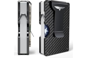 Lenvoten Minimalist Wallet for Men-Slim RFID Blocking Credit Card Holder & Money Clip Front Pocket Wallets Business Card Holder Gift for Men (Carbon Fiber)