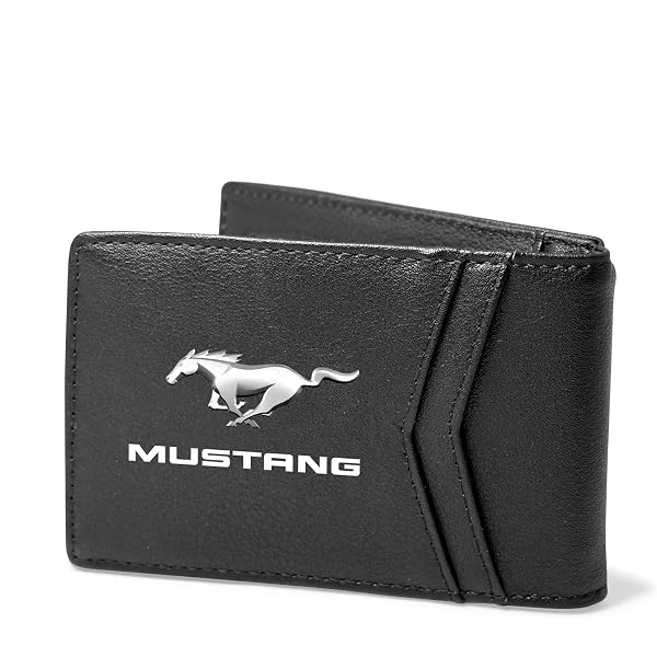 Ford Mustang Carbon Fiber Leather Wallet - RFID Blocking, Money Clip, Clear ID Window, Official Licensed - View #6