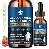 JIANKYTZ (2 Pack) Glucosamine Chondroitin MSM Liquid Drops, High Absorption | Glucosamine Chondroitin Liquid for Men &amp; Women, Vegan, Sugar-Free, Raspberry Flavor, 1 Fl Oz