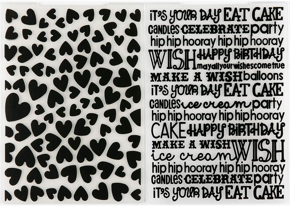 MaGuo Love and Cakes Worlds Embossing Folders for DIY Scrapbooking Photo Album Card Making Decorative