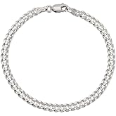 Savlano 925 Sterling Silver Curb Cuban Link Chain Bracelet for Men & Women - Made in Italy Comes With a Gift Box