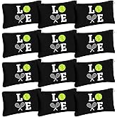 Moukeren 12 Pieces Tennis Makeup Bag Cosmetic Bag Travel Portable Storage Toiletry Case Accessories with Zippers Tennis Gifts for Lovers Players Teams Women Girls(Black)