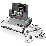 Retro-Bit Retro Duo 2 in 1 Console System – for Original NES and SNES Games – Silver/Black