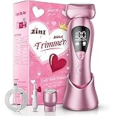 rategist Cordless Electric Razors for Women: Rechargeable Painless Bikini Trimmer for Body Hair - IPX7 Waterproof Shaver with LED Display for Face/Underarm/Leg Blush Pink