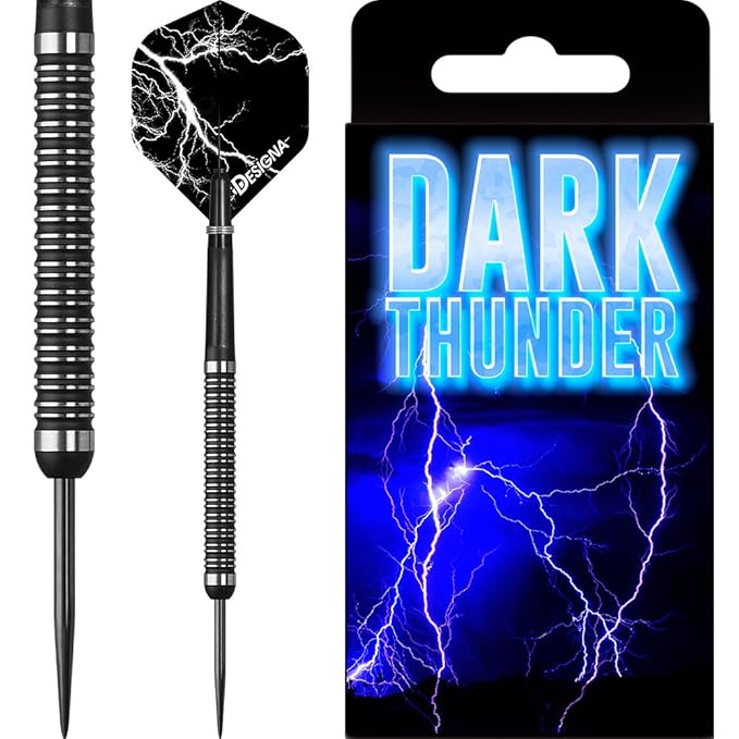 Designa Dark Thunder Darts 22g Twin Ring Black With Darts