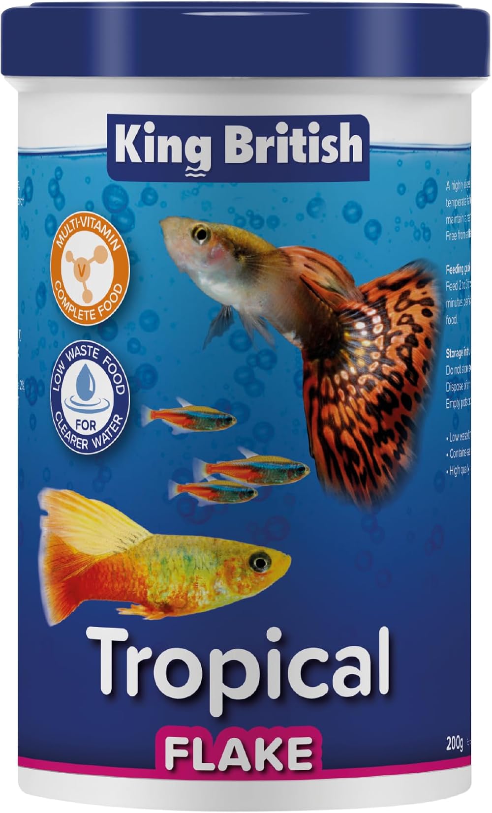 King British Tropical Fish Flake 200g Multi-Vitamin Complete Food