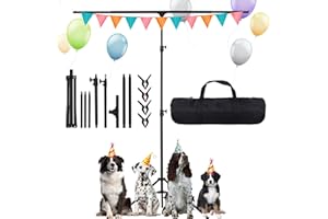 Maxztill T-Shape Backdrop Stand 6.6x5ft(2x1.5m) Adjustable Photo Studio Background Stand Support Kit with 4 Backdrop Clamps and Carrying Bag for Parties Wedding Photography Decoration