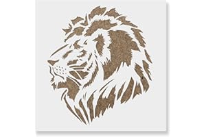 LIONX Lion Head Reusable Stencil Template – Laser-Cut Mylar Stencil for DIY Crafts, Wall Decorations, Glass & Furniture Painting – Food-Safe & Durable