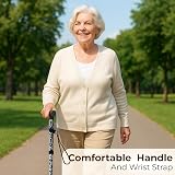 Life Healthcare Folding Walking Stick Adjustable Height Lightweight Aluminium view 9