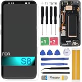 LCD Screen Replacement for Samsung Galaxy S8 G950 G950FD G950A G950F G950P G950R4 5.8" Assembly LCD Display Touch Screen Digitizer with Repair Tools Frame