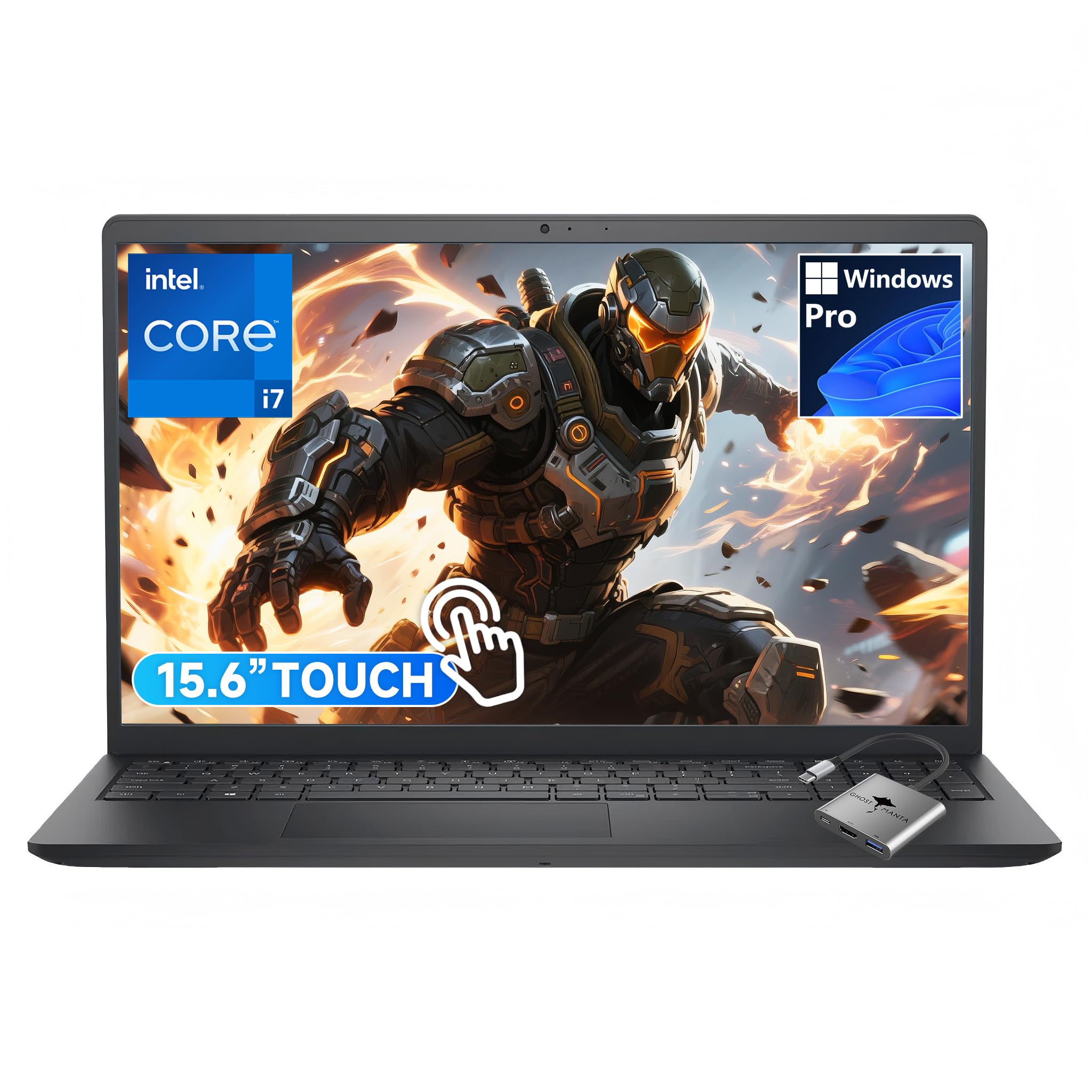 Dell 15.6" FHD Touchscreen Laptop for Business Gaming, 10 Cores Intel Core i7-1355U(Up to 5GHz, Beat AMD Ryzen AI 5 340), 64GB RAM 2TB SSD, WiFi6 Win 11 Pro w/GM Accessorry