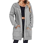 Zeagoo Women's Zip Up Hoodies Long Tunic Sweatshirts Oversized Fleece Casual Long Sleeve 2026 Fall Hoodie Jacket Coat
