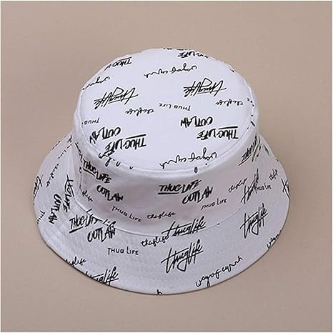 Amazon Co Jp 夏のバケツの帽子女性英語の手紙二重サイドの綿のリバーシブルサン保護帽のメンズパナマ帽子 色 白い ホーム キッチン