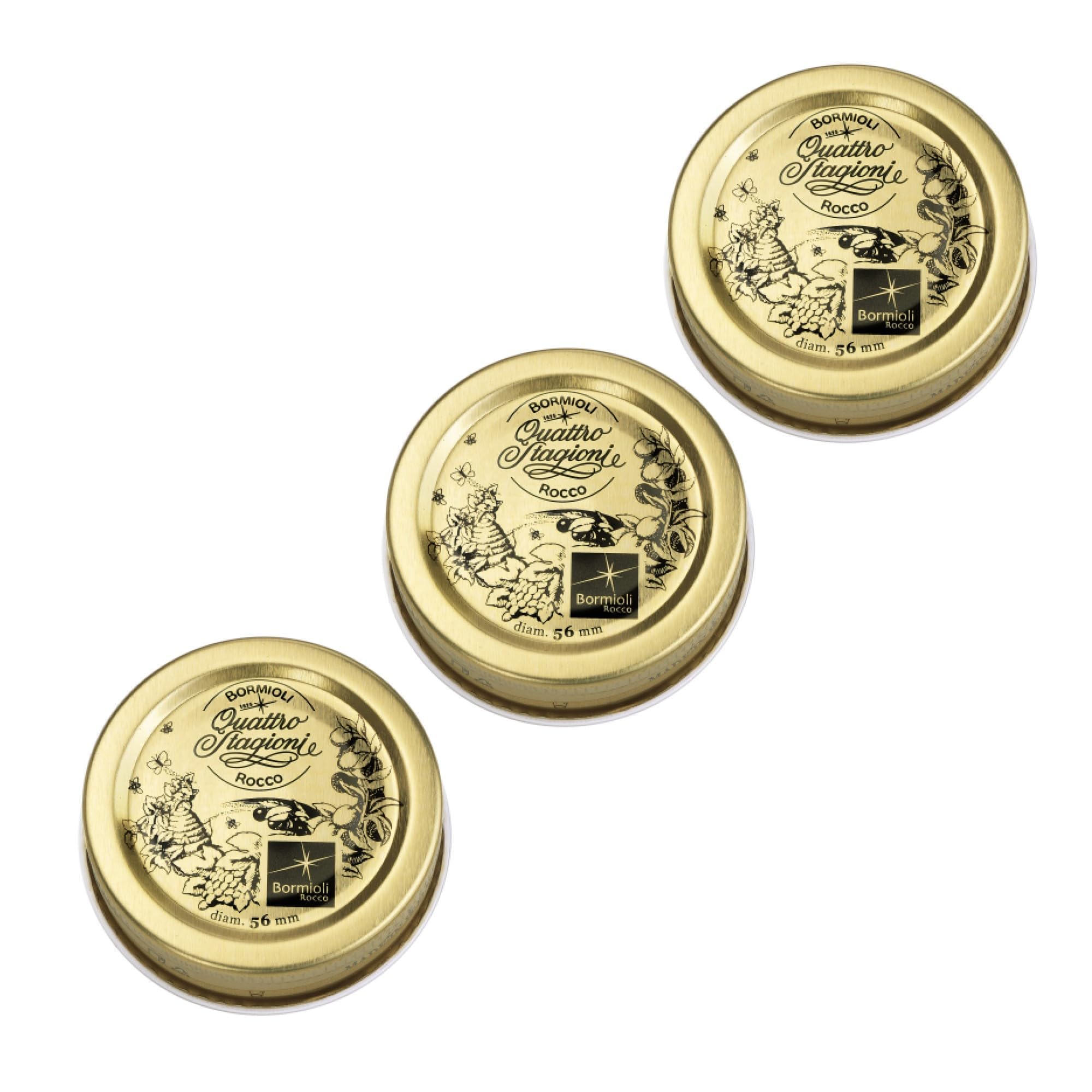 Photo 1 of Bormioli Rocco 2-1/4", 56mm Quattro Stagioni Lids, 3 Pack