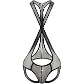 4UFIT Men's Mesh Jockstrap Bodysuit Leotard Wrestling Singlet Bodysuit