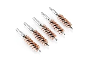 BOOSTEADY 5 Pcs Phosphor Bristle Bronze Bore Gun Cleaning Brush for Pistol Shotgun with 50 Professional Square Patches Multi-Caliber