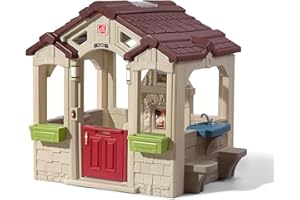 Step2 Charming Cottage Kids Playhouse, Indoor and Outdoor Clubhouse Playset, Interactive Sounds, Toddlers 2+ Years Old, Easy to Assemble