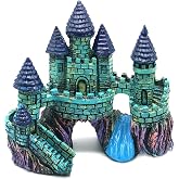 HoneTeek Fish Tank Decorations Vintage Castle Aquarium Decorations Resin Cave Hideouts Large for for Betta Fish Freshwater and Saltwater Fishtanks, Fish Tank Accessories