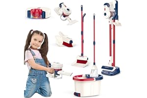Fistone Kids Cleaning Toy Set for Toddlers, 12 Pcs Vacuum Cleaner, Sweeper, Bucket, Mop, Pretend Home Cleaning Play Set Gifts for Boys & Girls