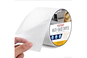 TOTAT Clear Anti Slip Tape for Stairs & Bathtubs, 4" x35FT Non-Skid Transparent Grip Tape - Soft PVC Safety Traction for Bare