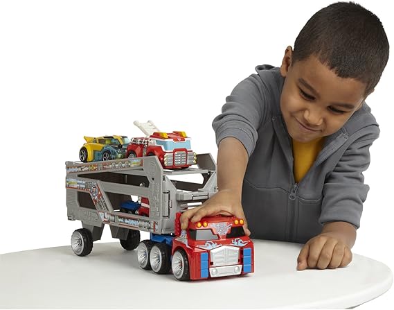 transformers rescue bots optimus prime rescue trailer by hasbro
