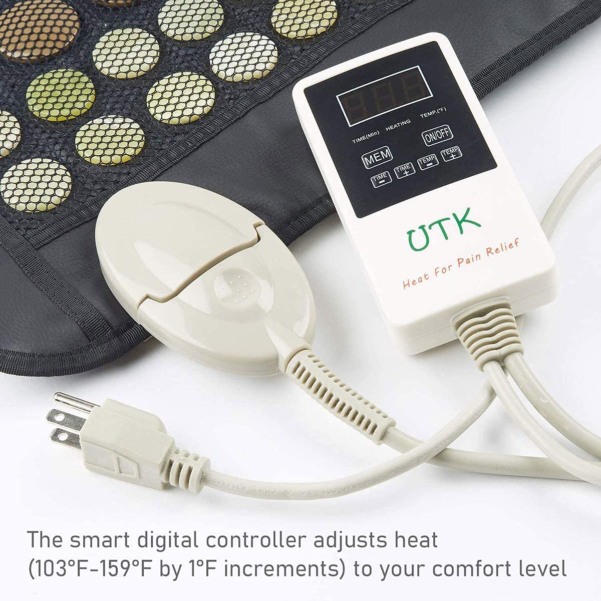 UTK Heating Pad for Back, Far Infrared Natural Jade and Tourmaline