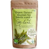 My Land Organic Greek Mountain Tea, Sideritis from Mount Olympus, 1.76 oz | Hand-picked loose leaf Sideritis ironwort from Mount Olympus, caffeine-free herbal tea with floral, earthy notes