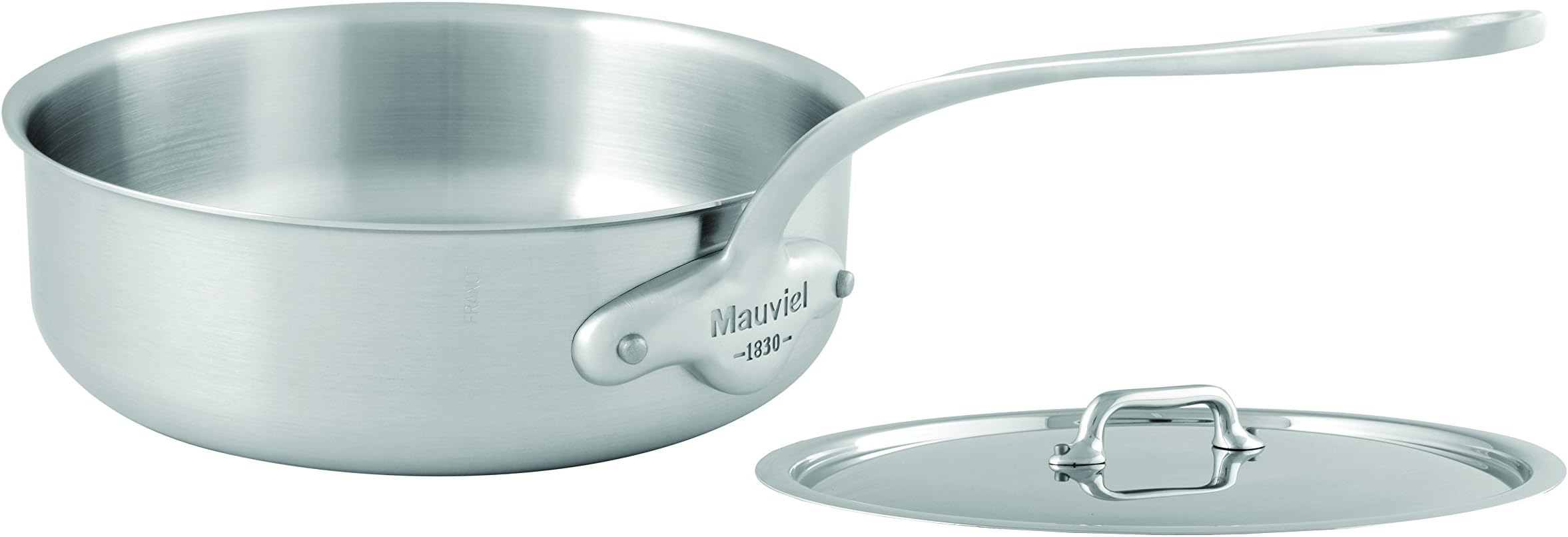 MauvielM'Urban 20cm/8" lid Cast SS Handle Tri-Ply Saute pan, 8 in, Brushed Stainless Steel