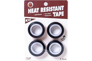 TSSART K15 Heat Tape - Professional Heat Press Tape for Vinyl Sublimation Heat Sublimation Heat Transfer, Oxidation and High Temperature Resistance Residue Free - 4Pack, 0.4 inch x 54FT