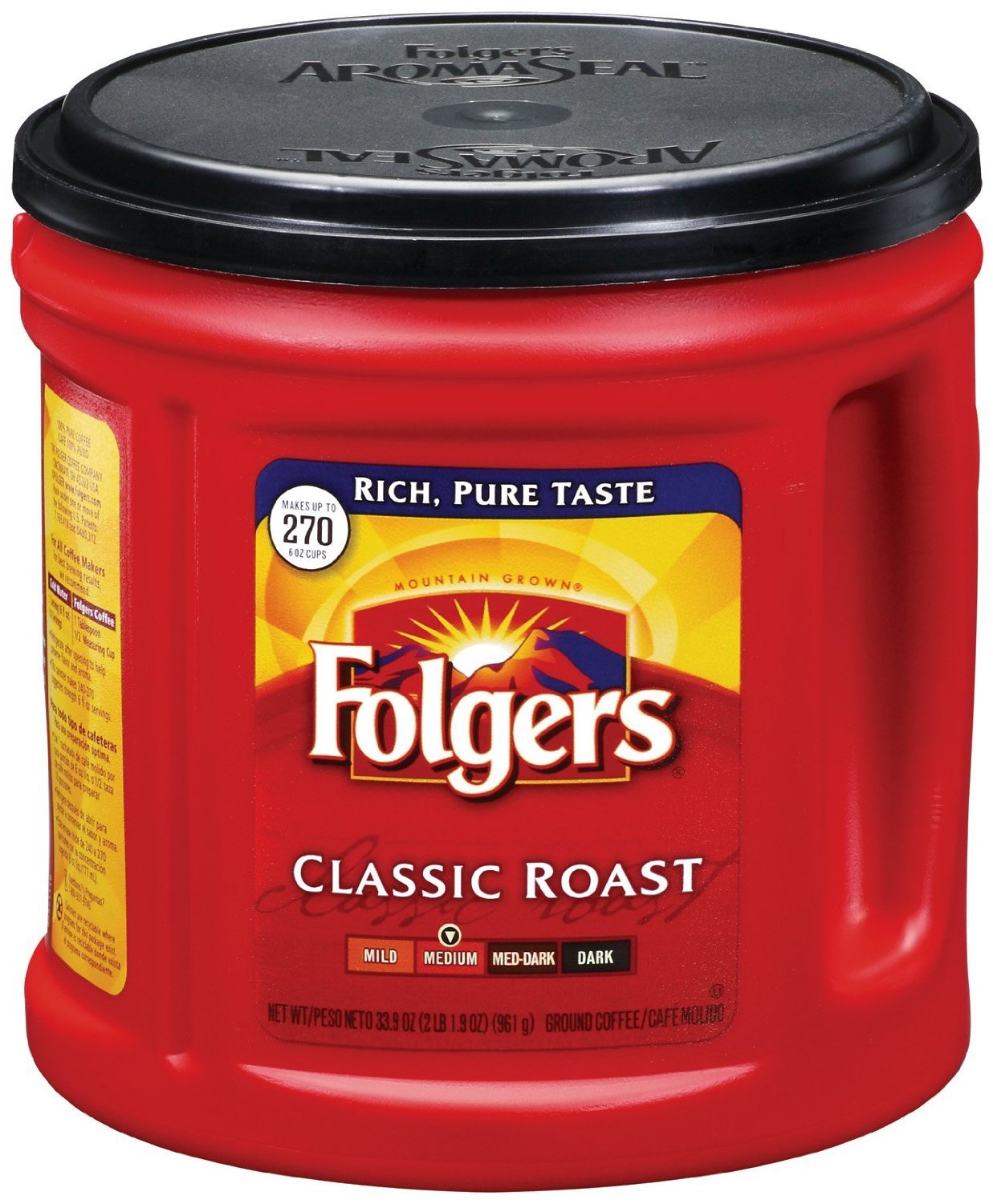  Folgers Coffee Classic Roast - 33.9 Ounce - Makes 270 Cups - 1 Unit