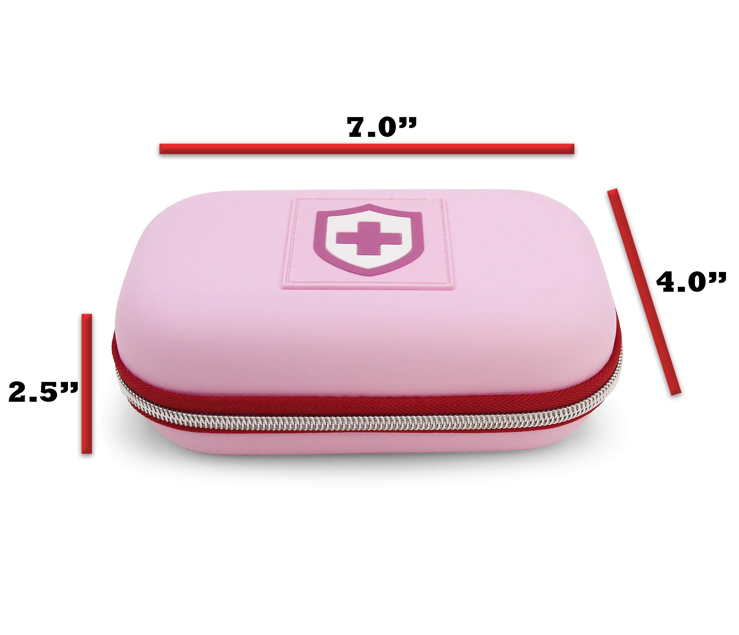 CASEMATIX Pink Compact Insulated Asthma Inhaler Travel Bag Case Compatible with Chamber Inhaler Spacer, Masks and More - Does Not Fit Spacers Longer Than 6.25 inches, Includes CASE ONLY