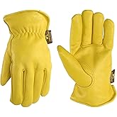 Men's Deerskin Winter Work Gloves,100-gram Thinsulate Insulation, Fleece-Lined, X-Large (Wells Lamont 963XL), Saddletan
