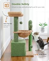 PAWZ Road Cactus Cat Tree 79cm Indoor Cat Tower Green with Condo Hammock view 6