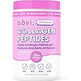 Obvi Multi Collagen Peptides &amp; Hyaluronic Acid &amp; Vitamin C Powder Hydrolyzed Bovine Collagen for Hair, Skin, Nails &amp; Joints, Mix with Coffee &amp; Smoothies, Unflavored