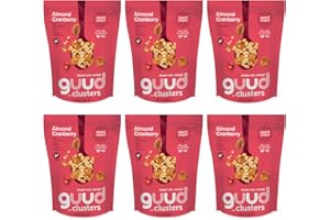 GUUD Almond Cranberry Muesola Cereal, 12 Ounce (Pack of 6), Slightly Sweet Muesli, Gluten Free, Oats, Granola Clusters, Raisins, Almonds, Cranberries, Pumpkin Seeds, Vegan, Non-GMO Certified, Kosher